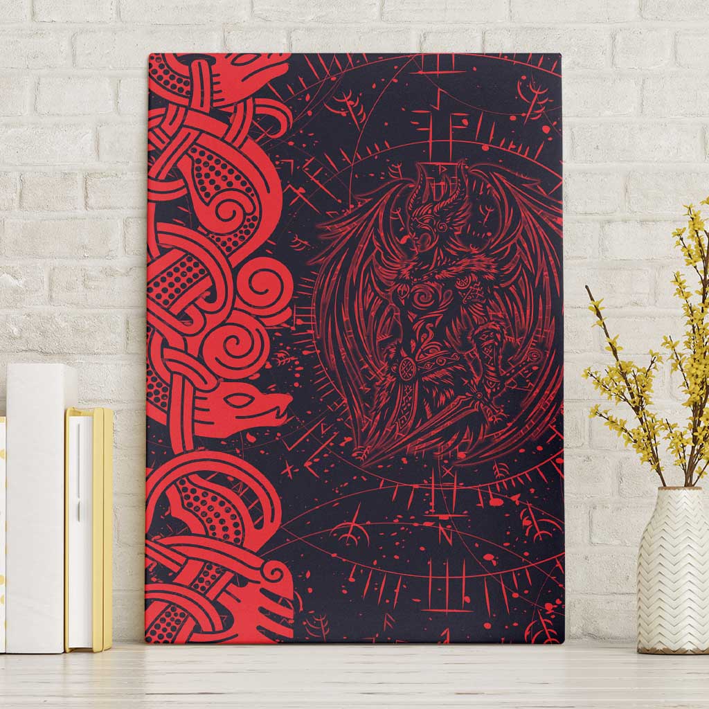 Norse Viking Dragon Canvas Wall Art Celtic Knotwork and Runic Mythology Art