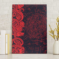 Norse Viking Dragon Canvas Wall Art Celtic Knotwork and Runic Mythology Art