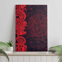 Norse Viking Dragon Canvas Wall Art Celtic Knotwork and Runic Mythology Art
