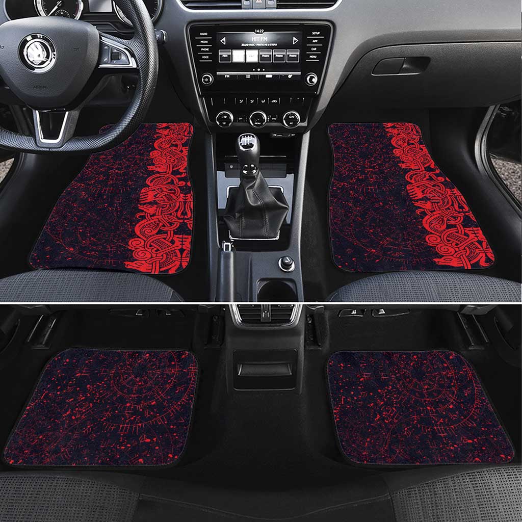 Norse Viking Dragon Car Mats Celtic Knotwork and Runic Mythology Art