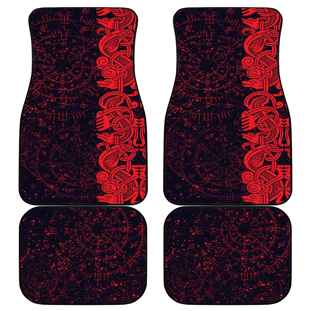 Norse Viking Dragon Car Mats Celtic Knotwork and Runic Mythology Art