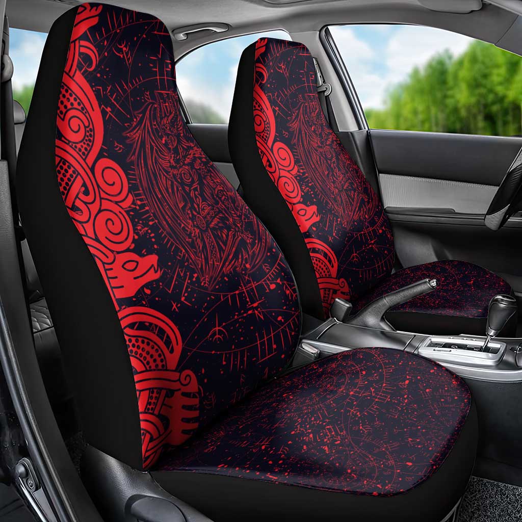 Norse Viking Dragon Car Seat Cover Celtic Knotwork and Runic Mythology Art