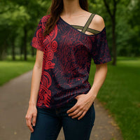 Norse Viking Dragon Cross Shoulder Shirt Celtic Knotwork and Runic Mythology Art