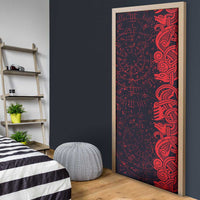 Norse Viking Dragon Door Cover Celtic Knotwork and Runic Mythology Art