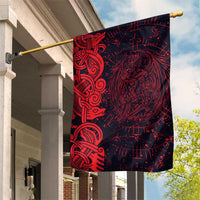 Norse Viking Dragon Garden Flag Celtic Knotwork and Runic Mythology Art