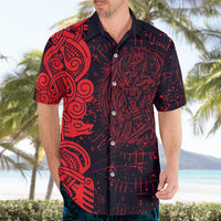 Norse Viking Dragon Hawaiian Shirt Celtic Knotwork and Runic Mythology Art