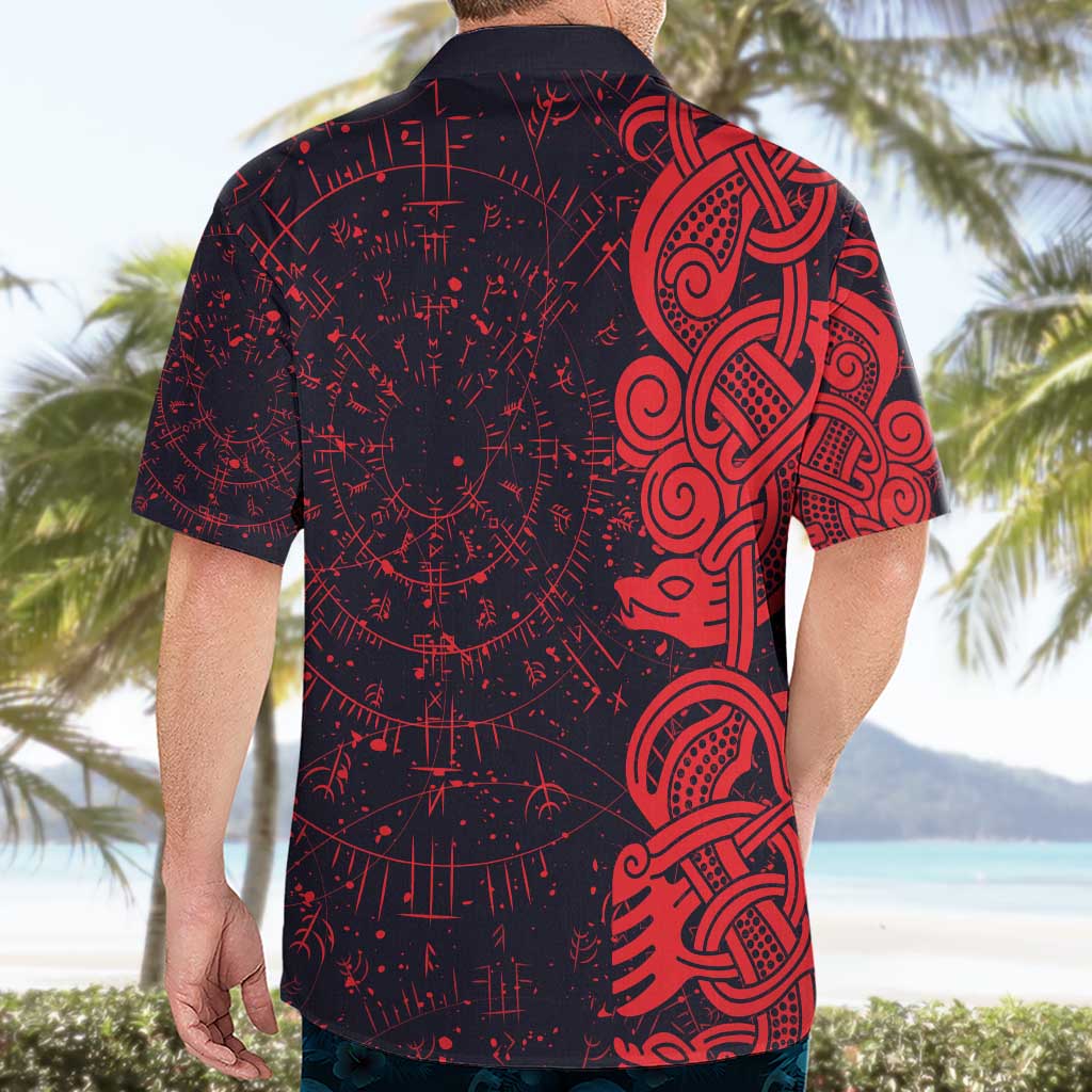 Norse Viking Dragon Hawaiian Shirt Celtic Knotwork and Runic Mythology Art