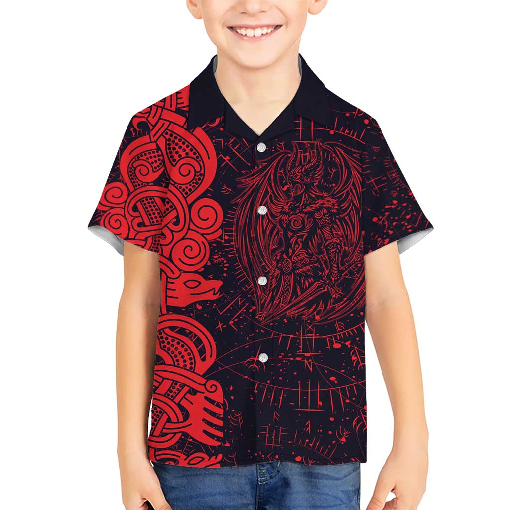 Norse Viking Dragon Hawaiian Shirt Celtic Knotwork and Runic Mythology Art