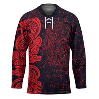 Norse Viking Dragon Hockey Jersey Celtic Knotwork and Runic Mythology Art