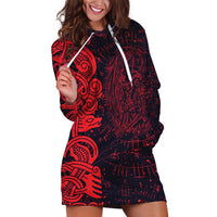 Norse Viking Dragon Hoodie Dress Celtic Knotwork and Runic Mythology Art