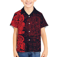 Norse Viking Dragon Kid Hawaiian Shirt Celtic Knotwork and Runic Mythology Art