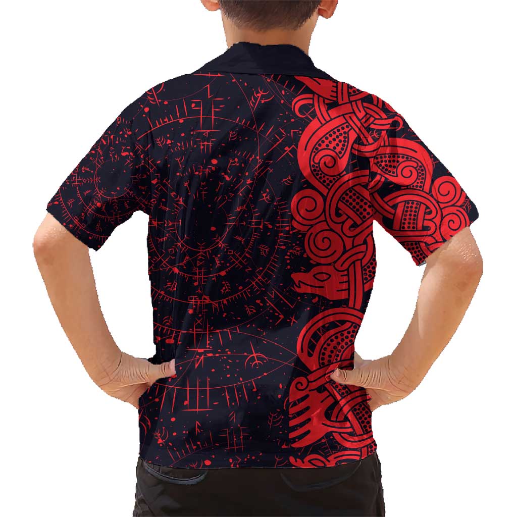 Norse Viking Dragon Kid Hawaiian Shirt Celtic Knotwork and Runic Mythology Art