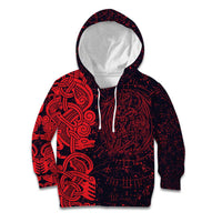 Norse Viking Dragon Kid Hoodie Celtic Knotwork and Runic Mythology Art
