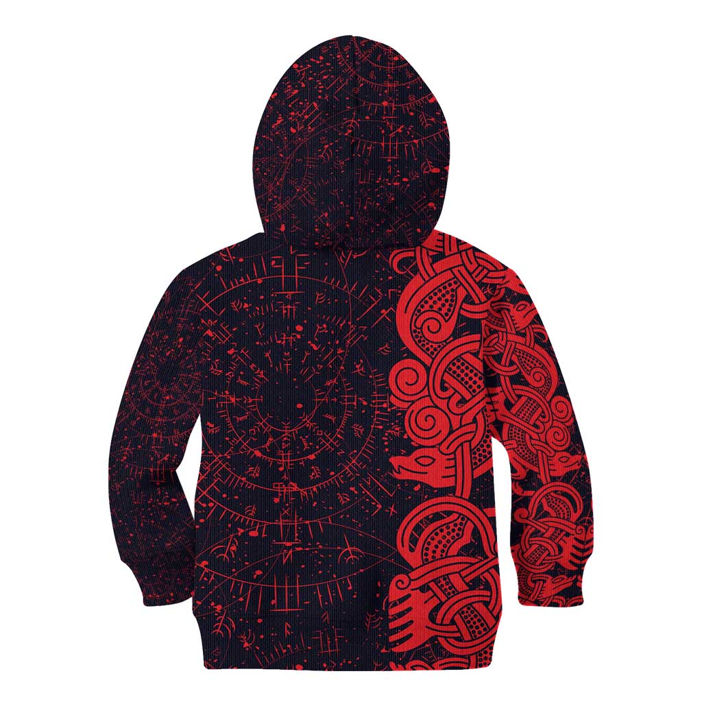 Norse Viking Dragon Kid Hoodie Celtic Knotwork and Runic Mythology Art