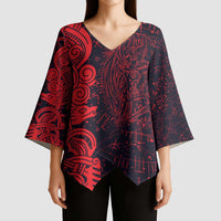 Norse Viking Dragon Kimono Sleeve Blouse Celtic Knotwork and Runic Mythology Art