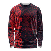 Norse Viking Dragon Long Sleeve Shirt Celtic Knotwork and Runic Mythology Art