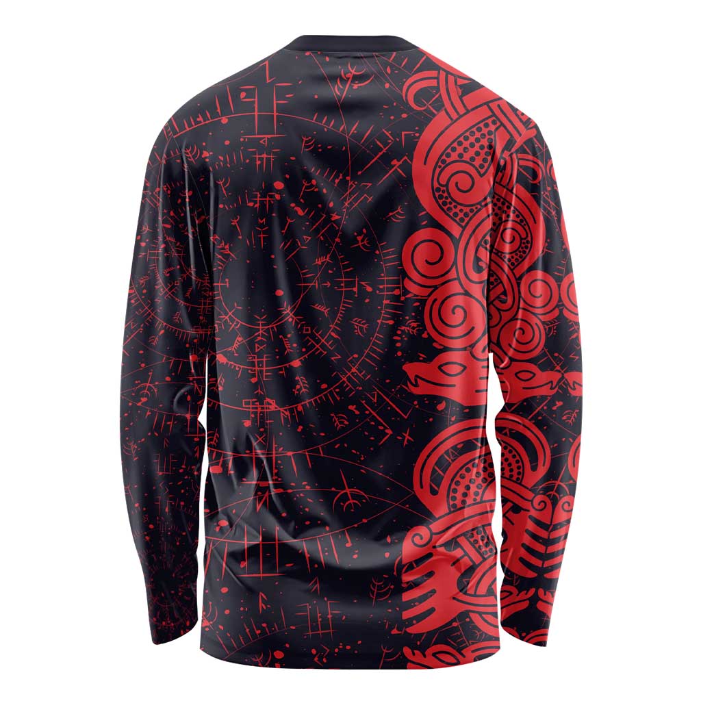 Norse Viking Dragon Long Sleeve Shirt Celtic Knotwork and Runic Mythology Art