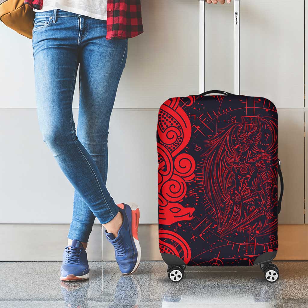 Norse Viking Dragon Luggage Cover Celtic Knotwork and Runic Mythology Art