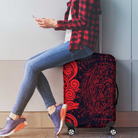 Norse Viking Dragon Luggage Cover Celtic Knotwork and Runic Mythology Art