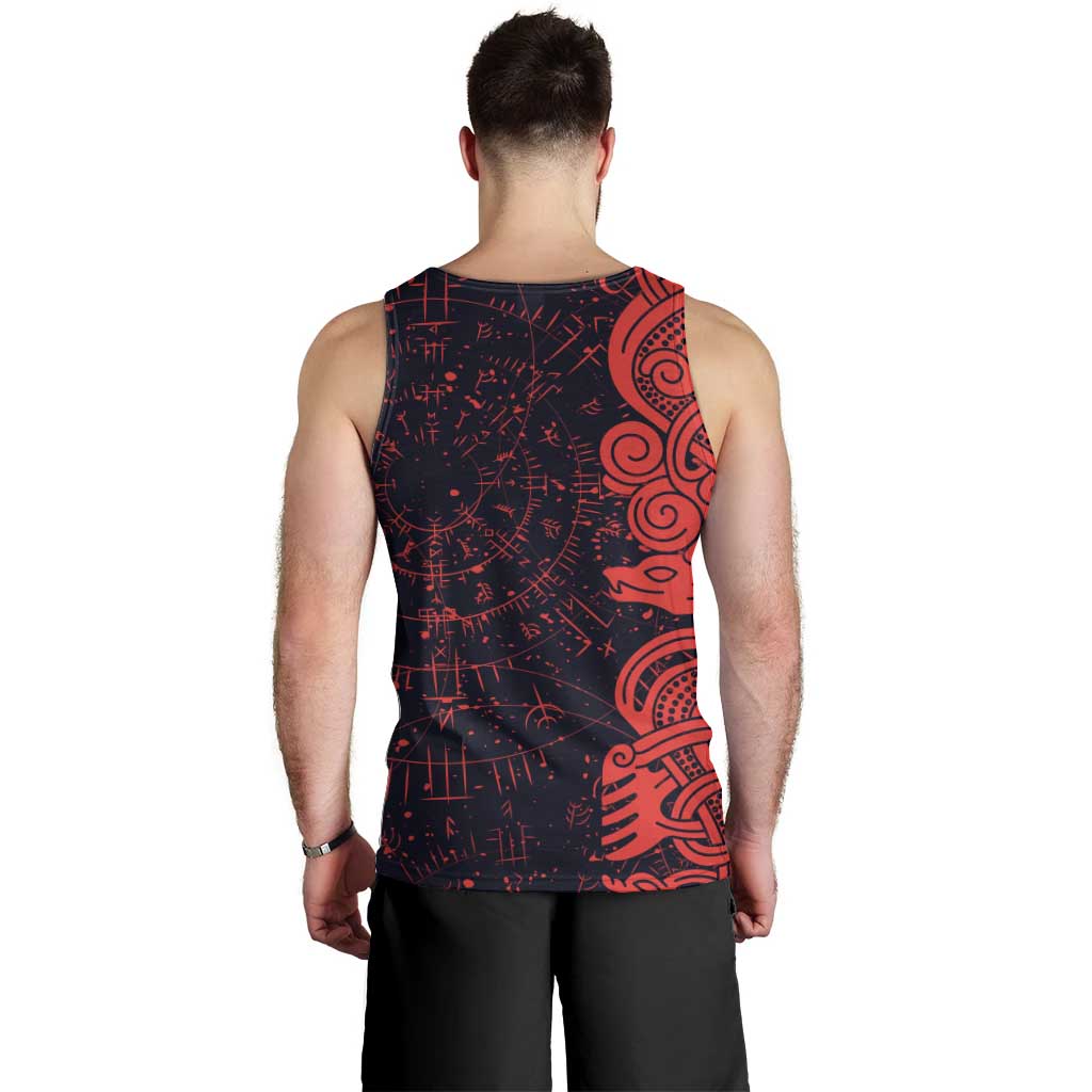 Norse Viking Dragon Men Tank Top Celtic Knotwork and Runic Mythology Art