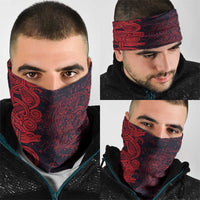 Norse Viking Dragon Neck Gaiter Celtic Knotwork and Runic Mythology Art