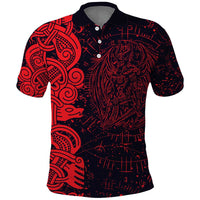 Norse Viking Dragon Polo Shirt Celtic Knotwork and Runic Mythology Art