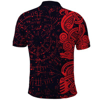 Norse Viking Dragon Polo Shirt Celtic Knotwork and Runic Mythology Art