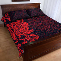 Norse Viking Dragon Quilt Bed Set Celtic Knotwork and Runic Mythology Art