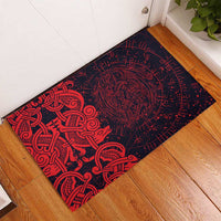Norse Viking Dragon Rubber Doormat Celtic Knotwork and Runic Mythology Art