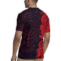 Norse Viking Dragon Rugby Jersey Celtic Knotwork and Runic Mythology Art