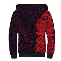Norse Viking Dragon Sherpa Hoodie Celtic Knotwork and Runic Mythology Art
