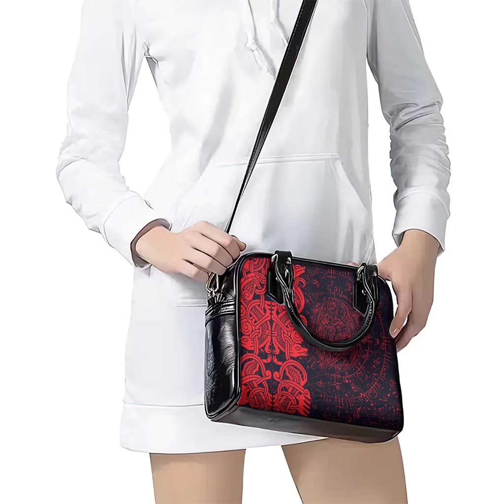 Norse Viking Dragon Shoulder Handbag Celtic Knotwork and Runic Mythology Art