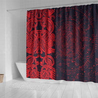 Norse Viking Dragon Shower Curtain Celtic Knotwork and Runic Mythology Art