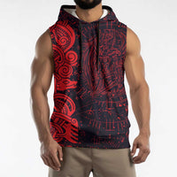 Norse Viking Dragon Sleeveless Hoodie Celtic Knotwork and Runic Mythology Art