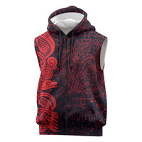 Norse Viking Dragon Sleeveless Zip Hoodie Celtic Knotwork and Runic Mythology Art