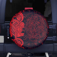 Norse Viking Dragon Spare Tire Cover Celtic Knotwork and Runic Mythology Art