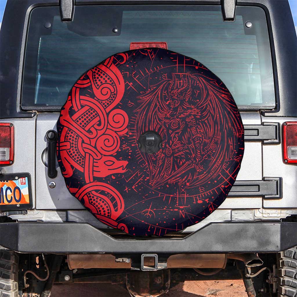 Norse Viking Dragon Spare Tire Cover Celtic Knotwork and Runic Mythology Art