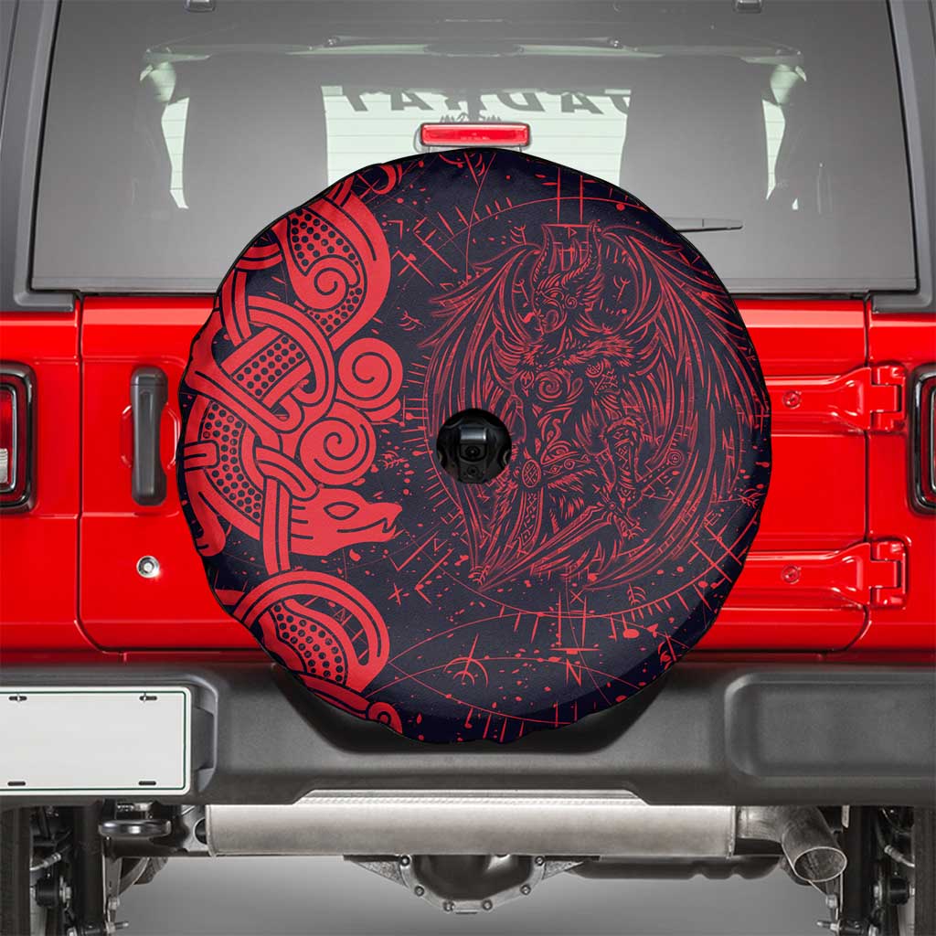 Norse Viking Dragon Spare Tire Cover Celtic Knotwork and Runic Mythology Art