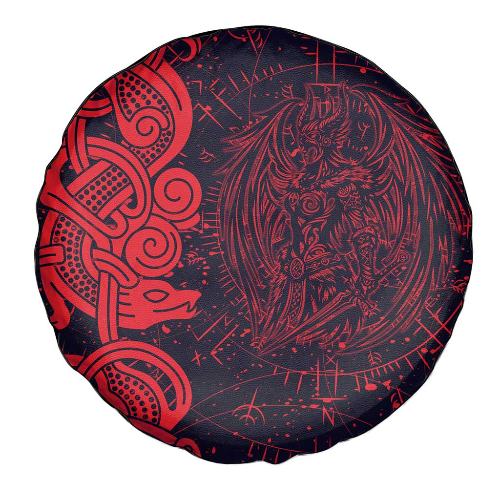 Norse Viking Dragon Spare Tire Cover Celtic Knotwork and Runic Mythology Art