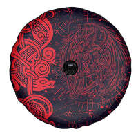 Norse Viking Dragon Spare Tire Cover Celtic Knotwork and Runic Mythology Art