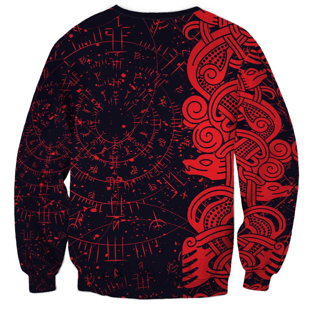 Norse Viking Dragon Sweatshirt Celtic Knotwork and Runic Mythology Art