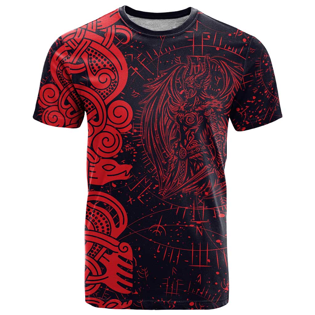 Norse Viking Dragon T Shirt Celtic Knotwork and Runic Mythology Art