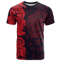 Norse Viking Dragon T Shirt Celtic Knotwork and Runic Mythology Art
