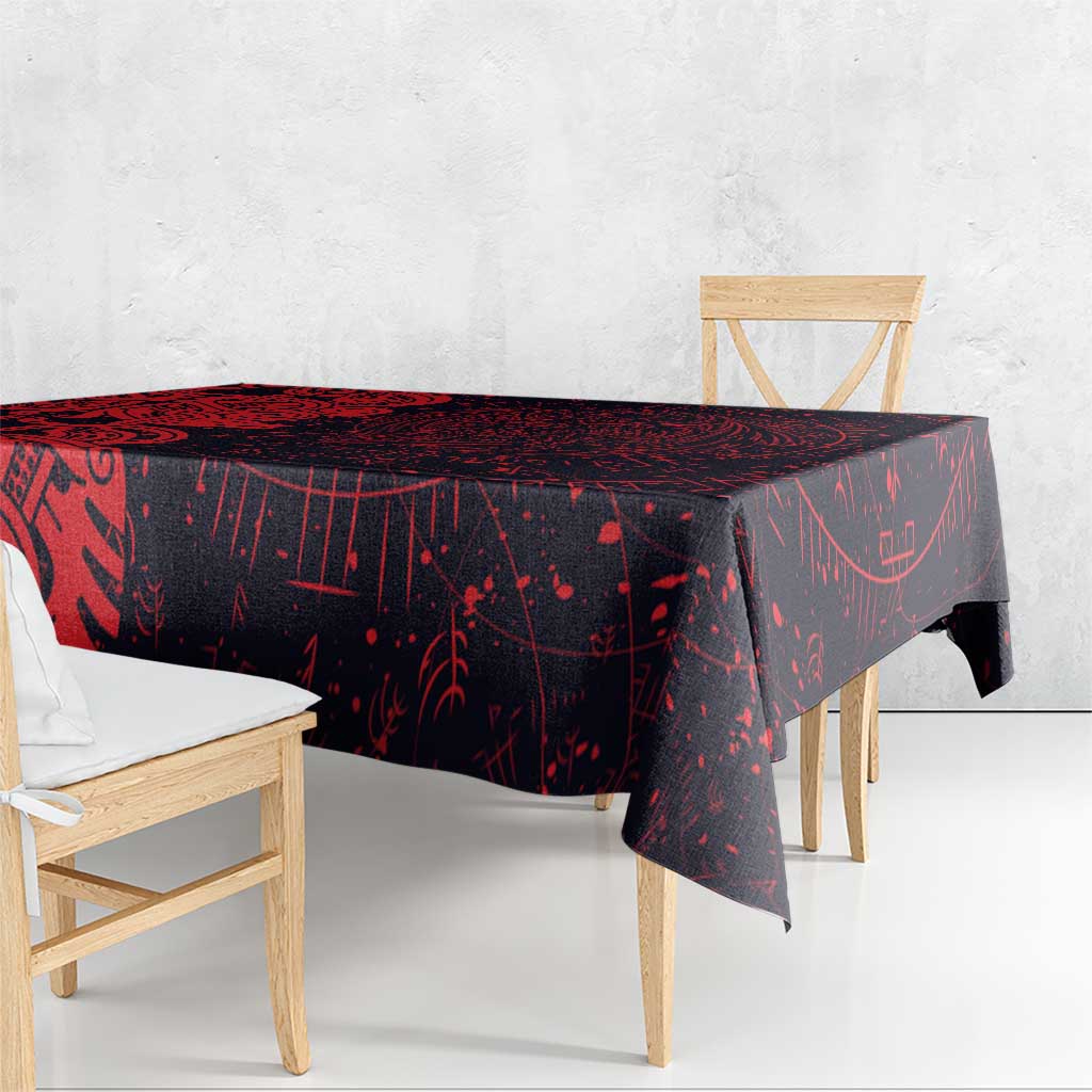 Norse Viking Dragon Tablecloth Celtic Knotwork and Runic Mythology Art