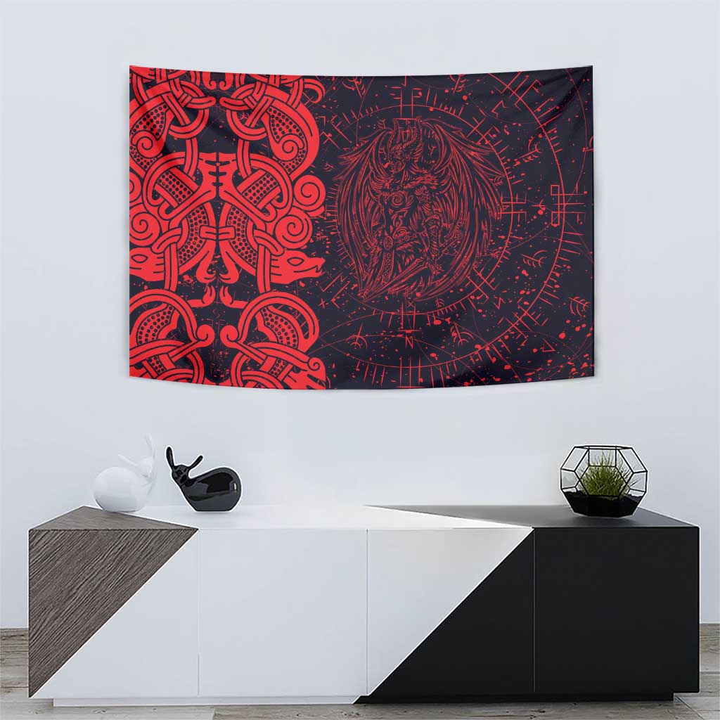 Norse Viking Dragon Tapestry Celtic Knotwork and Runic Mythology Art