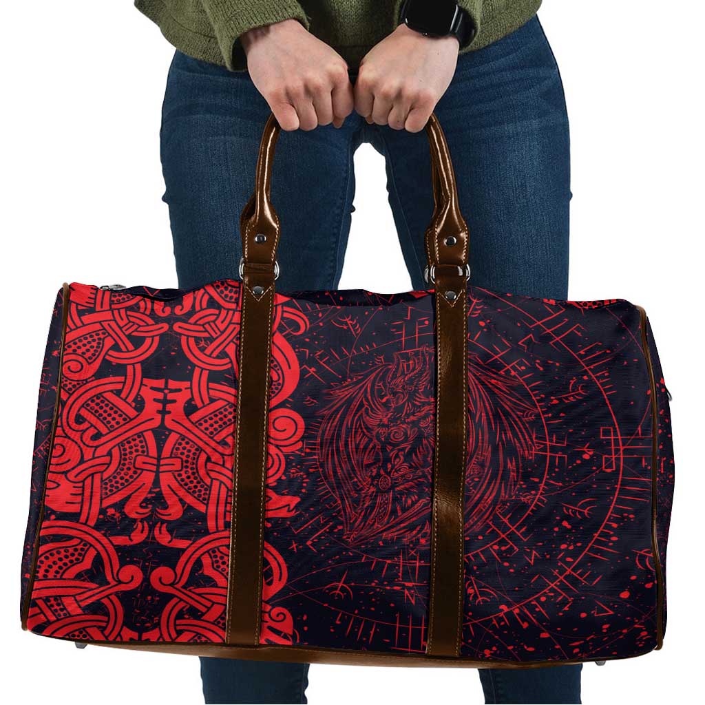 Norse Viking Dragon Travel Bag Celtic Knotwork and Runic Mythology Art