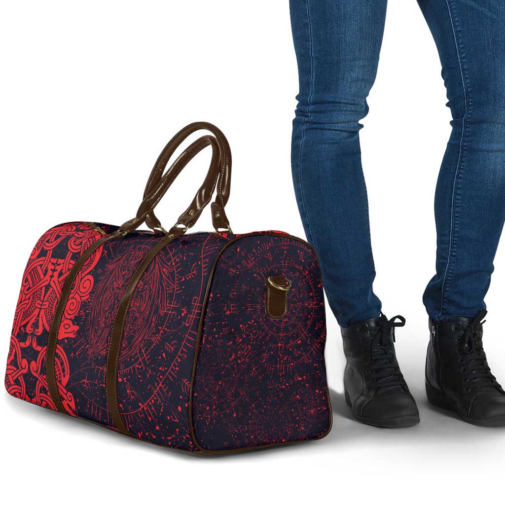 Norse Viking Dragon Travel Bag Celtic Knotwork and Runic Mythology Art