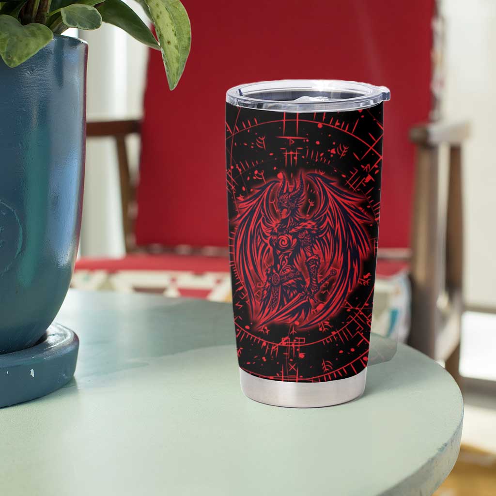 Norse Viking Dragon Tumbler Cup Celtic Knotwork and Runic Mythology Art