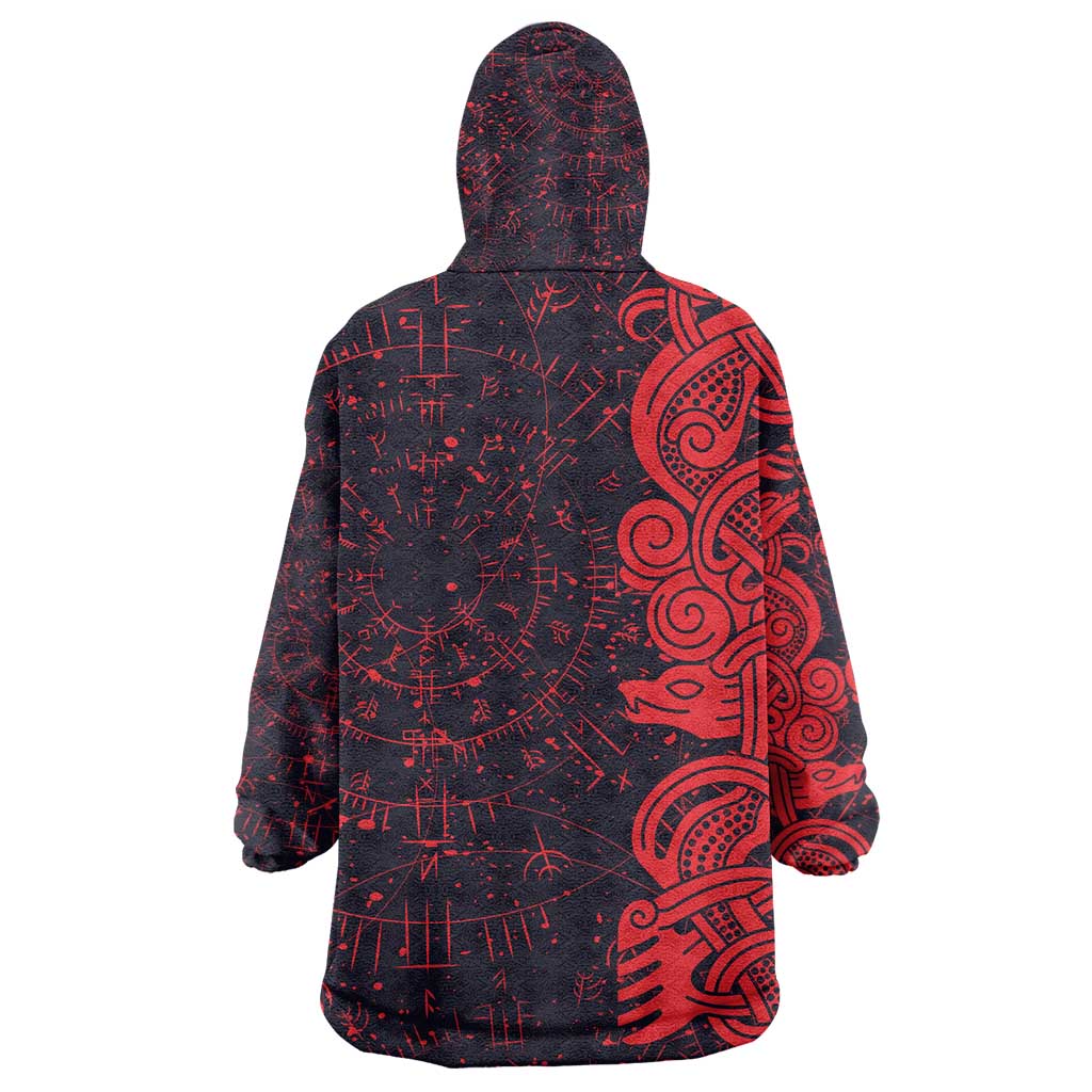 Norse Viking Dragon Wearable Blanket Hoodie Celtic Knotwork and Runic Mythology Art