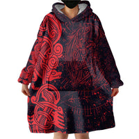 Norse Viking Dragon Wearable Blanket Hoodie Celtic Knotwork and Runic Mythology Art